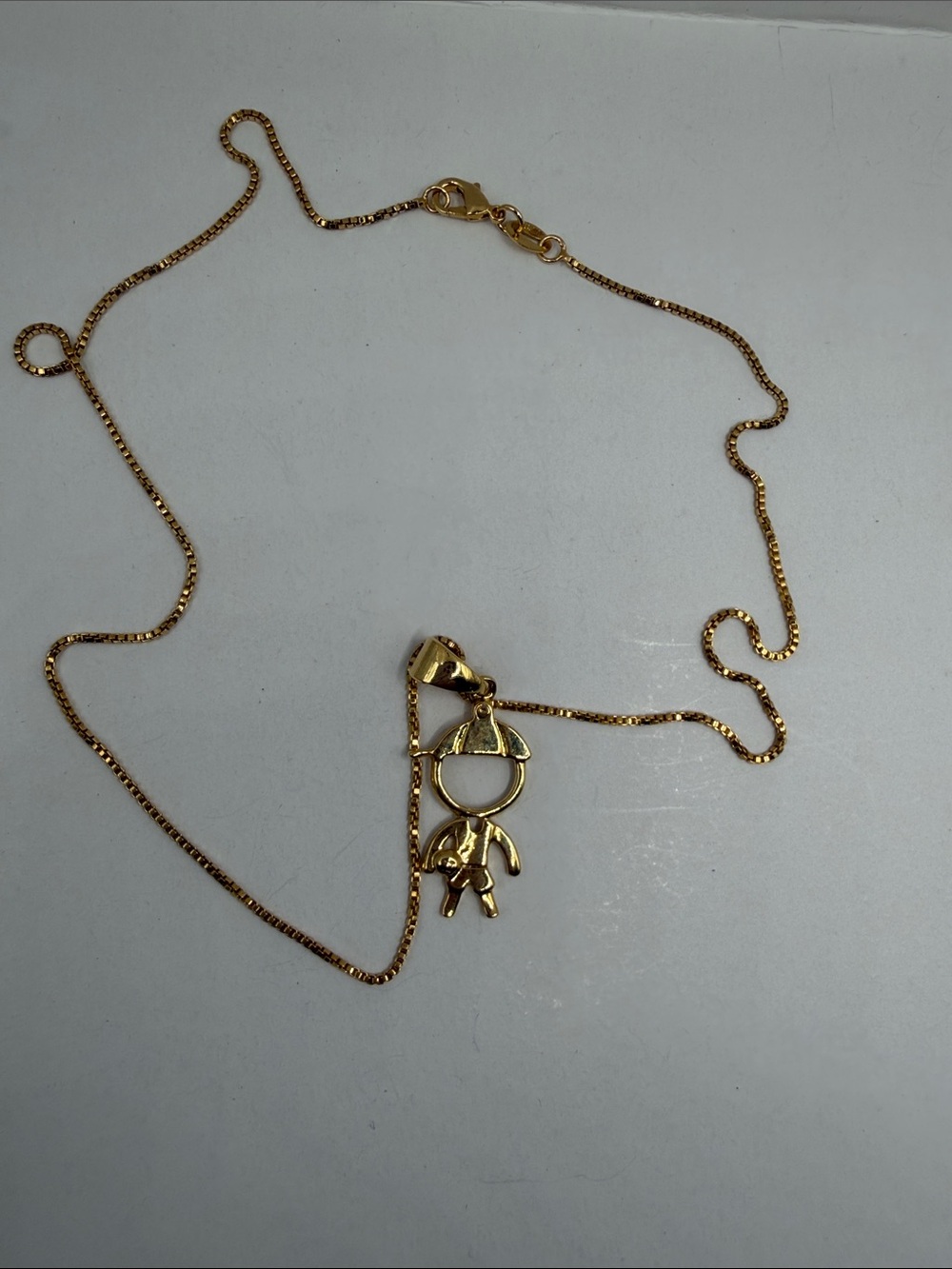 Gold Plated Boy Charm Pendant Necklace - Women Jewelry